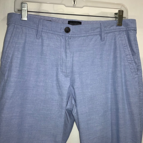 Talbots Relaxed chino pants Sz 6P chambray cotton pockets zip / button - Picture 4 of 9